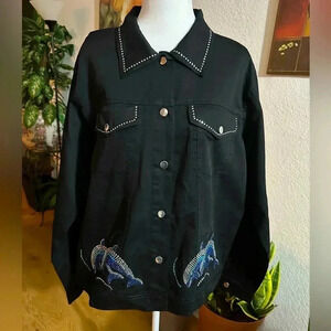 Las Olas black dolphin light jacket size XL
